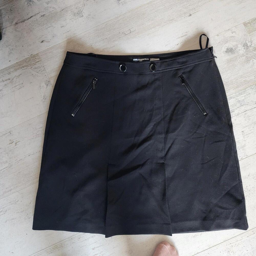 EUC Karl Lagerfeld black unique black skirt 14